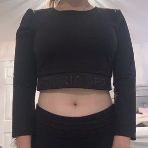 Victoria secret sport black crop top